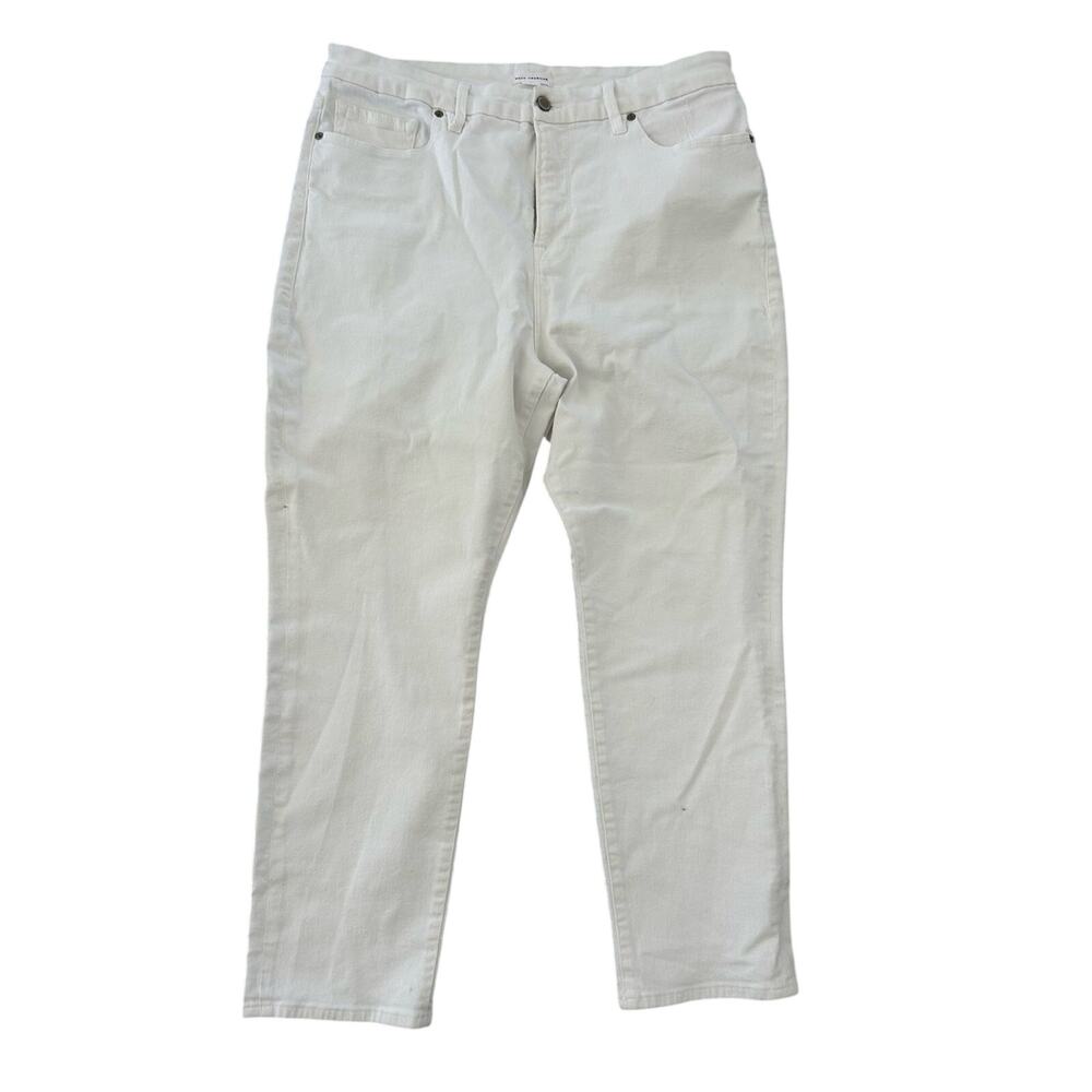 Good American Women’s Good Classic White Distressed Denim Jeans Size 18
